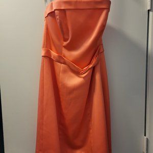 Alfred Angelo melon colored strapless dress, sz 10
